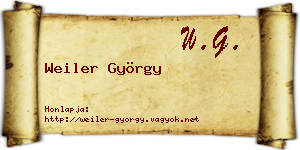 Weiler György névjegykártya
